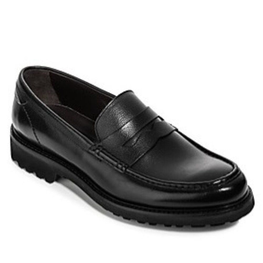To Boot New York $399 O'Conner Leather Loafers Windsor Black Lug Sole Men's 9.5